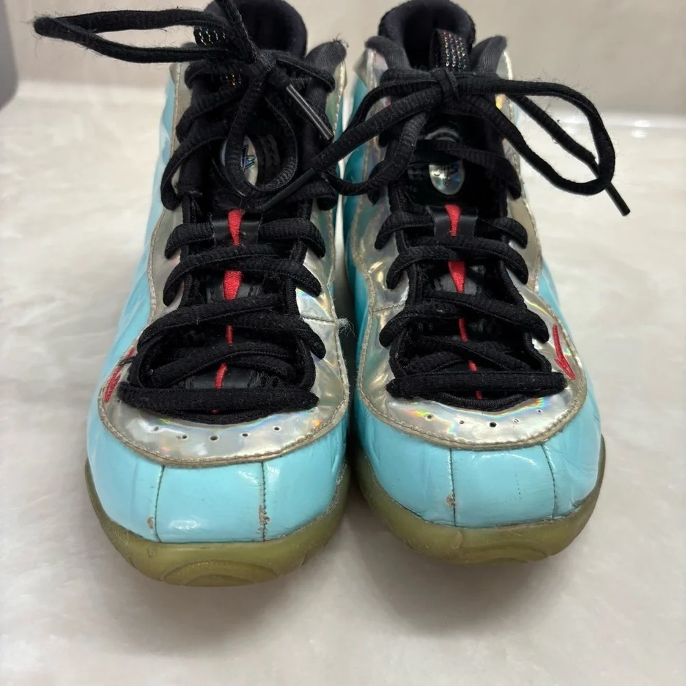 Aqua Iridescent Foamposite Sneakers | Nike Little Posite Pro 12.5